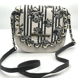 Betsey Johnson Rose and Gold-tone Heart Crossbody Bag